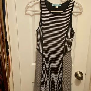 Black & white striped tank dress